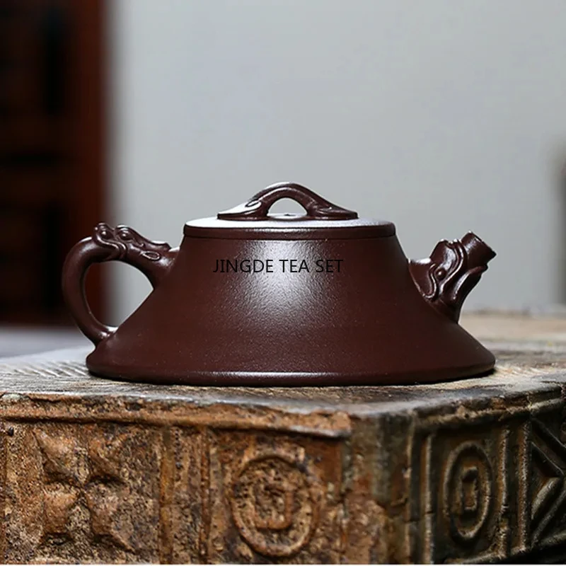 140ml Yixing Yixing Zisha teapot raw ore cinnabar spoon teapot home beauty tea pot Tea set lid bowl