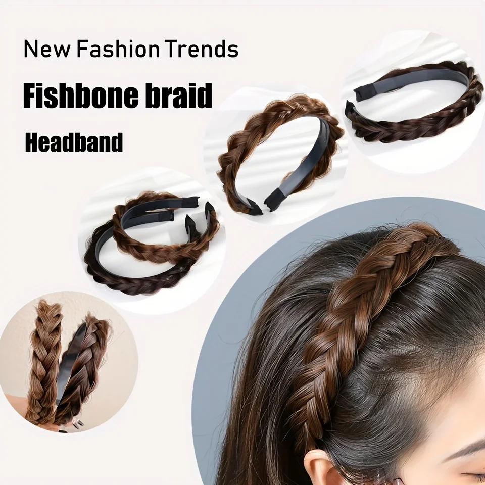 Synthetic Braided Headbands for Women Wide Twist Hairbands