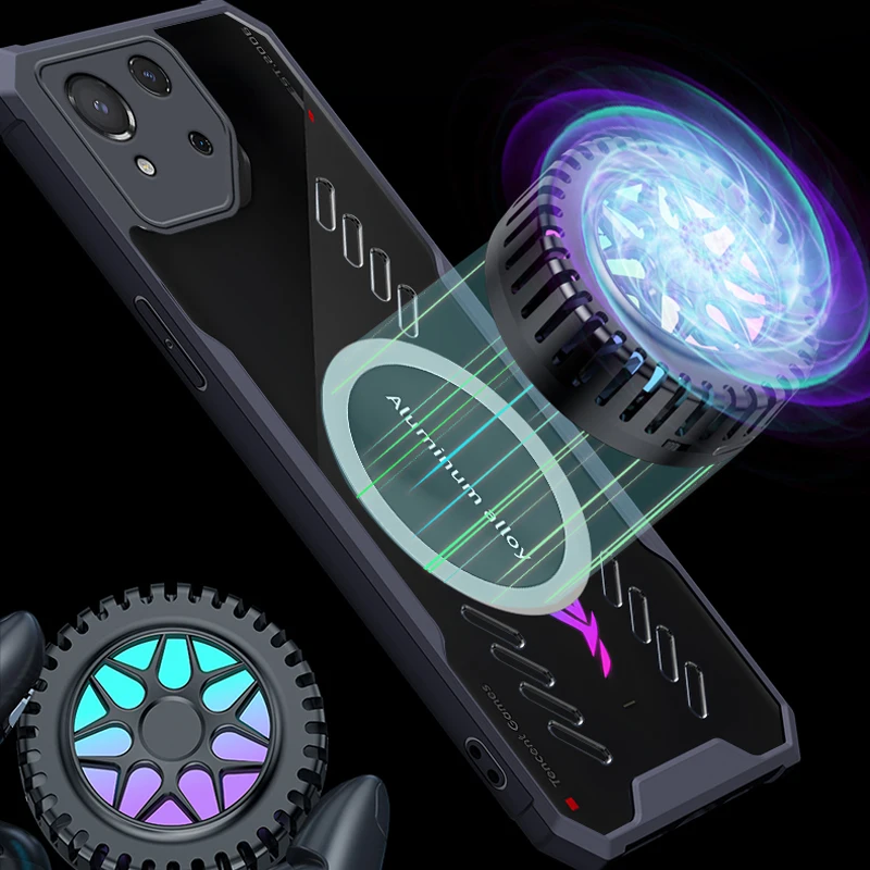 Shockproof Transparent Cooling Case with Camera Protector