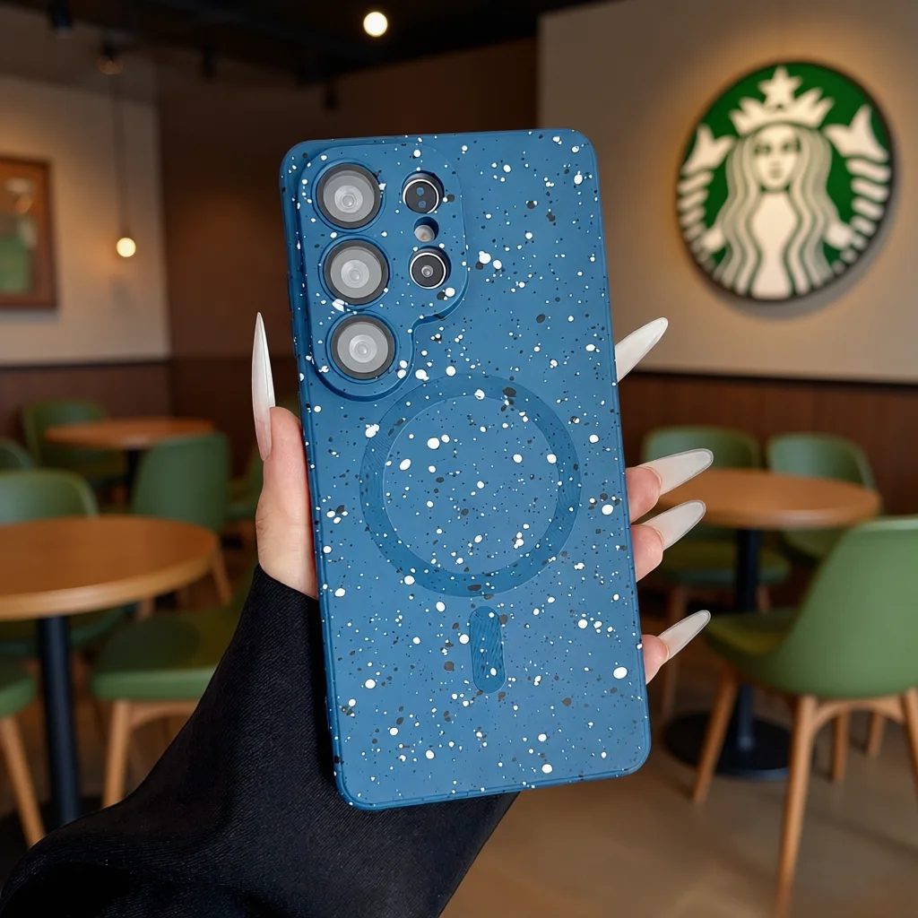 Glitter Ink Splash Graffiti Magnetic TPU Soft Phone Case Cover