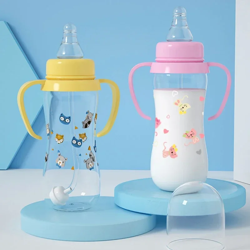 Baby Bottle with Gravity Ball Mark Mouth Handle Milk Bottles Newborn Pattern Random water bottle,milk bottle,feeding bottle