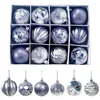 12pcs/set Christmas Round Balls Ornaments With Hanging Rope Christmas Tree Balls Pendant Navidad 2025 New Year Party Decorations 2