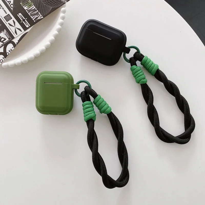 Custodia In Tinta Unita Con Cordino A Mano Per Airpods 2 Cover Di 3 Generazione Per Apple Airpods Pro Guscio Protettivo Di Seconda Generazione Per Air