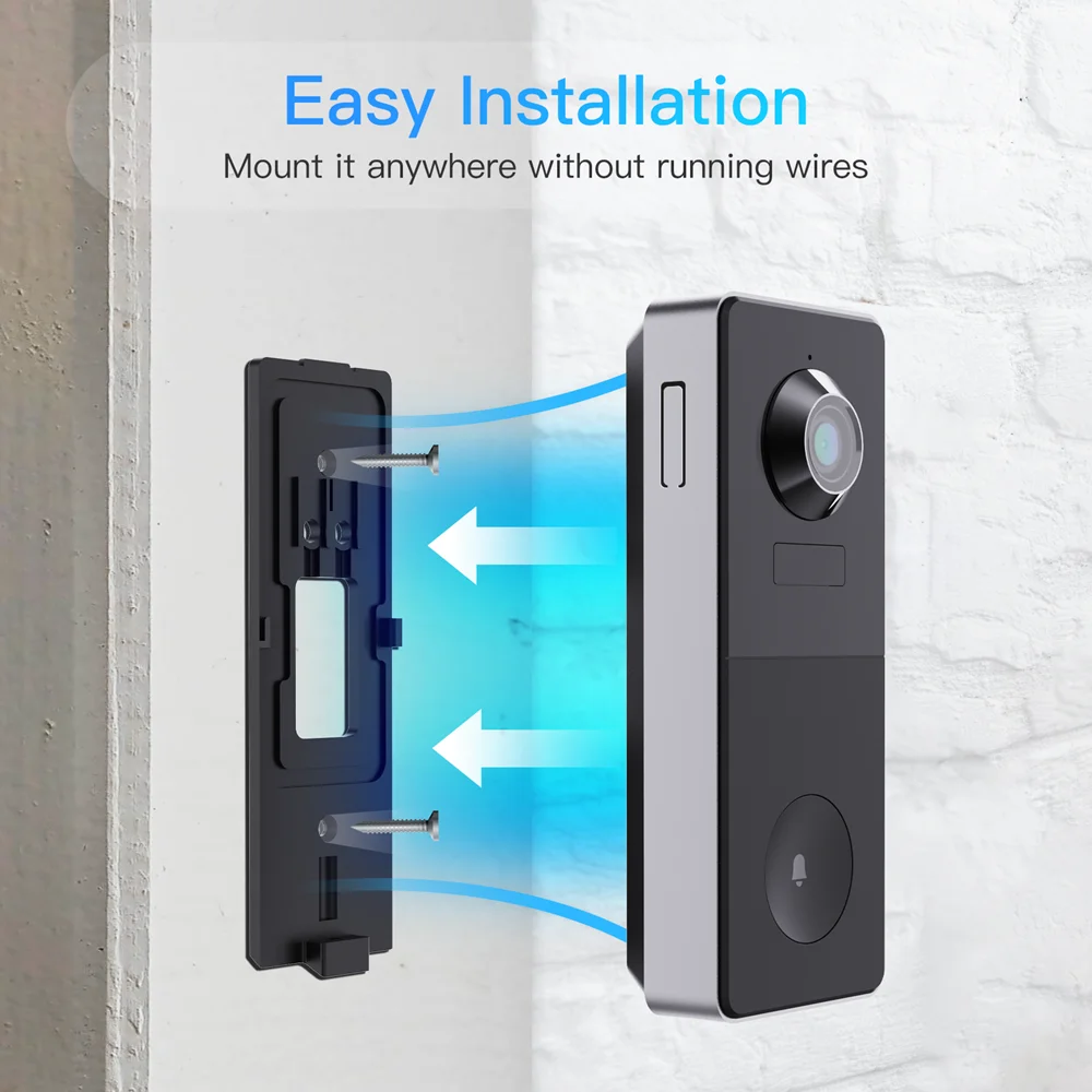 wireless intercom with camera Arenti 2K Video Doorbell Smart Intercom WiFi Door Bell Security Camera IP65 Waterproof Chargeable Battery Ring Alarm micron touch screen video intercom