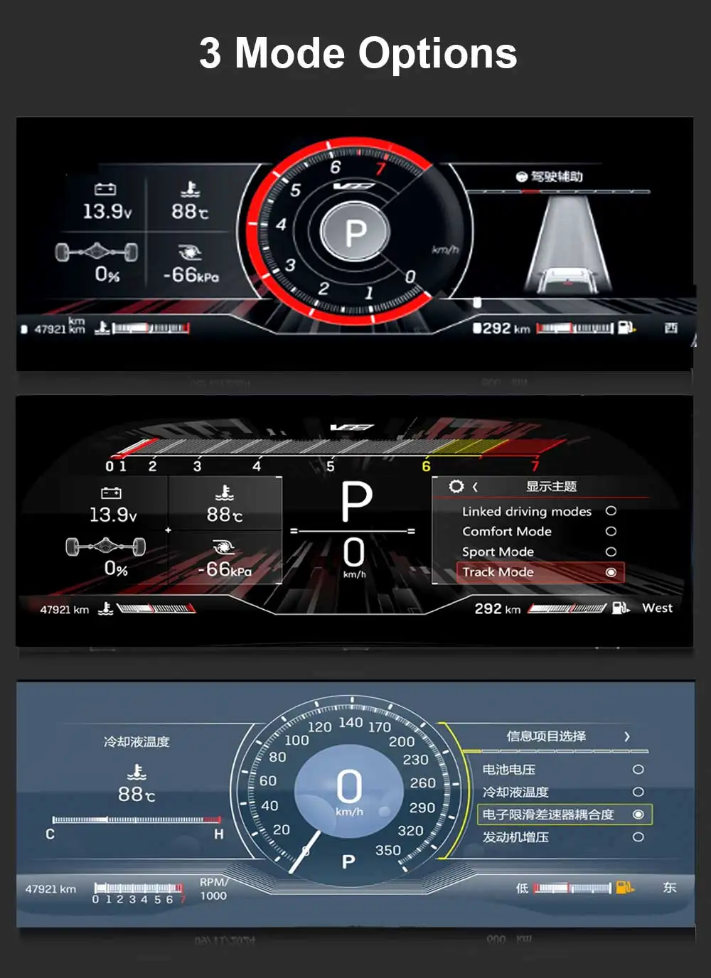 Digital Instrument Cluster For Cadillac ATS/ATS-L 2014-2017 Virtual Cockpit Spee