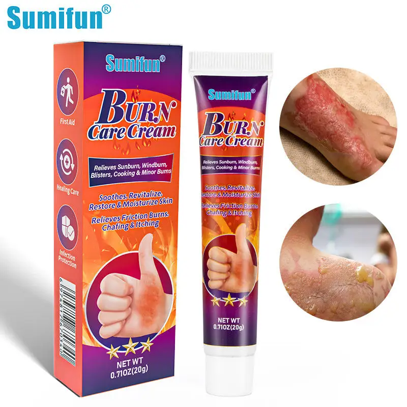 

Natural herbal burn care cream to relieve blisters, smooth and moisturize skin