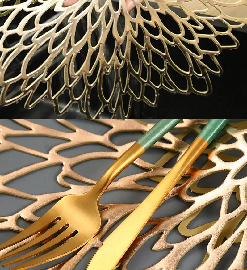 PVC Hibiskusblüten-Tischset, hohle Tischunterlage, Untersetzer, isolierende Untersetzer, Tischschalen-Untersetzer, Heimtischmatten, Deko – Detail 8