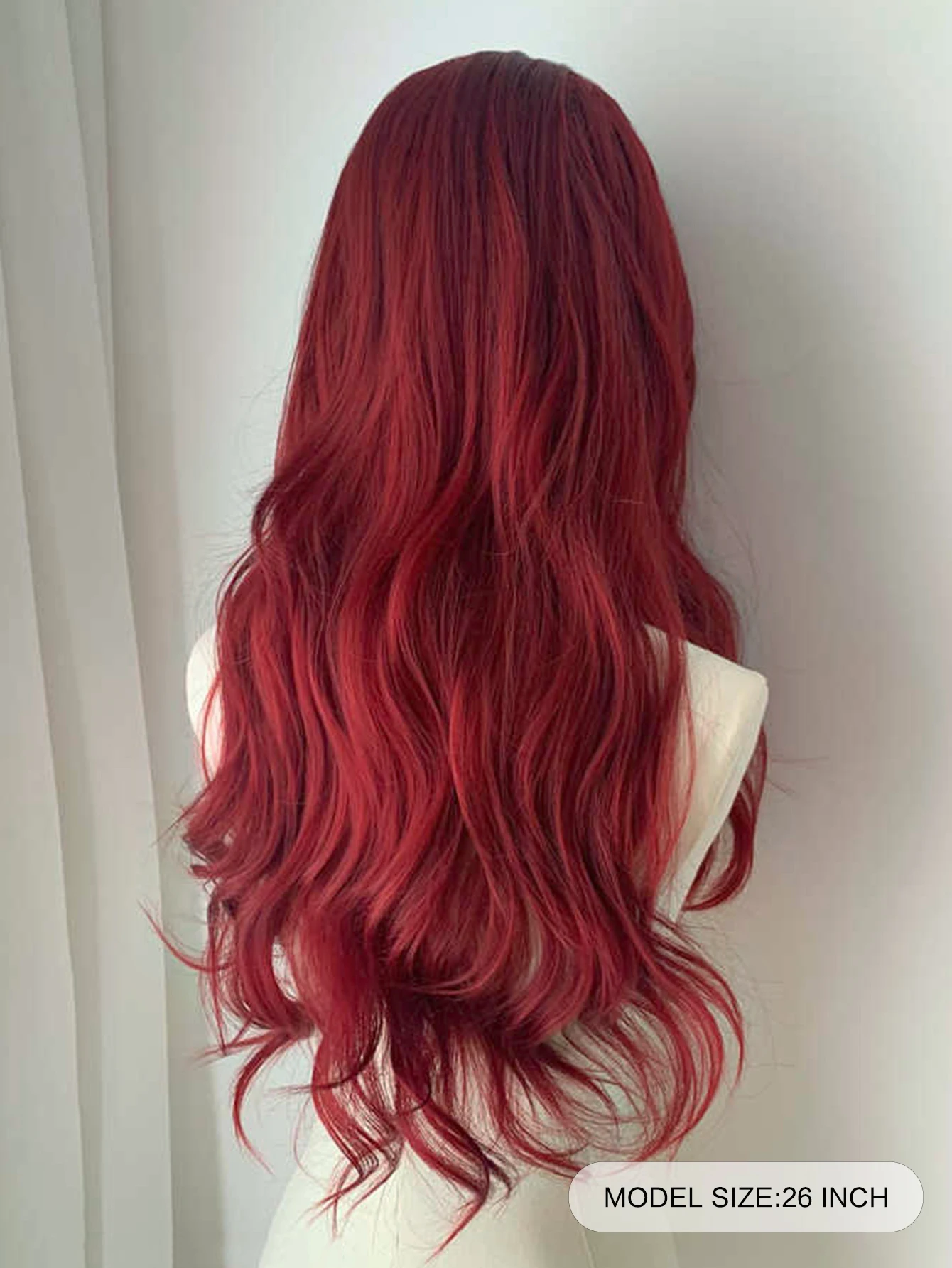 Red Synthetic Wavy Wig for Daily Cosplay Party