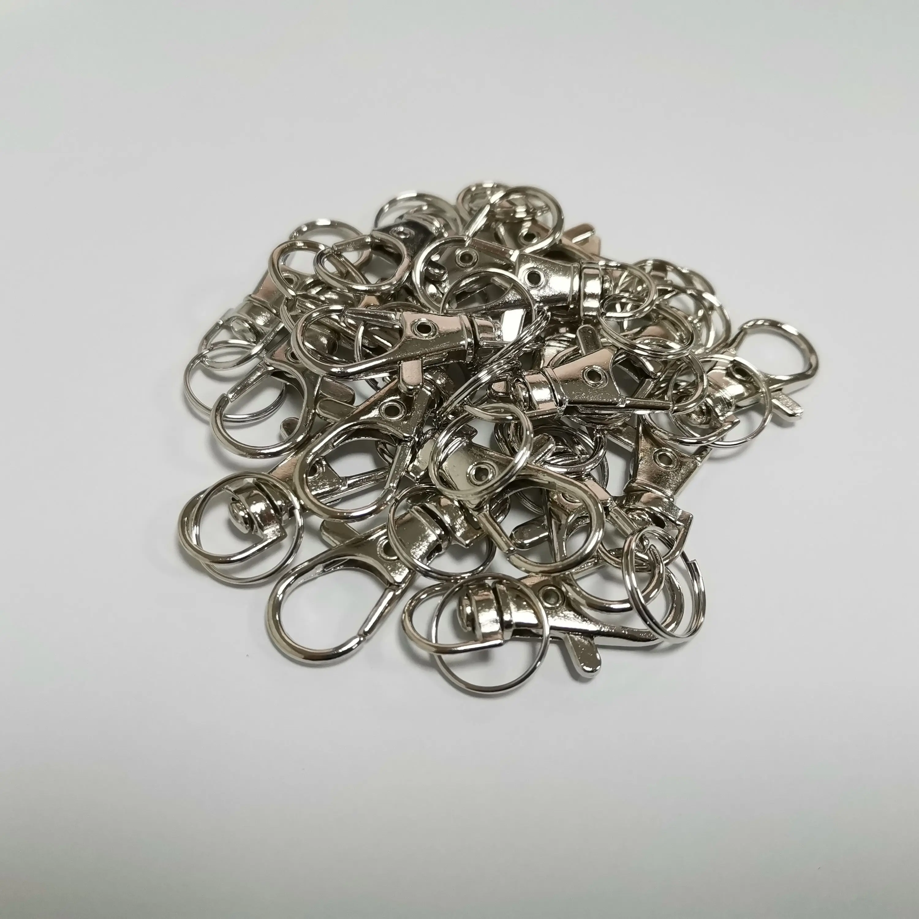 20pcs Silver Color Rhodium Lobster Clasp Clips Key Hook Keychain
