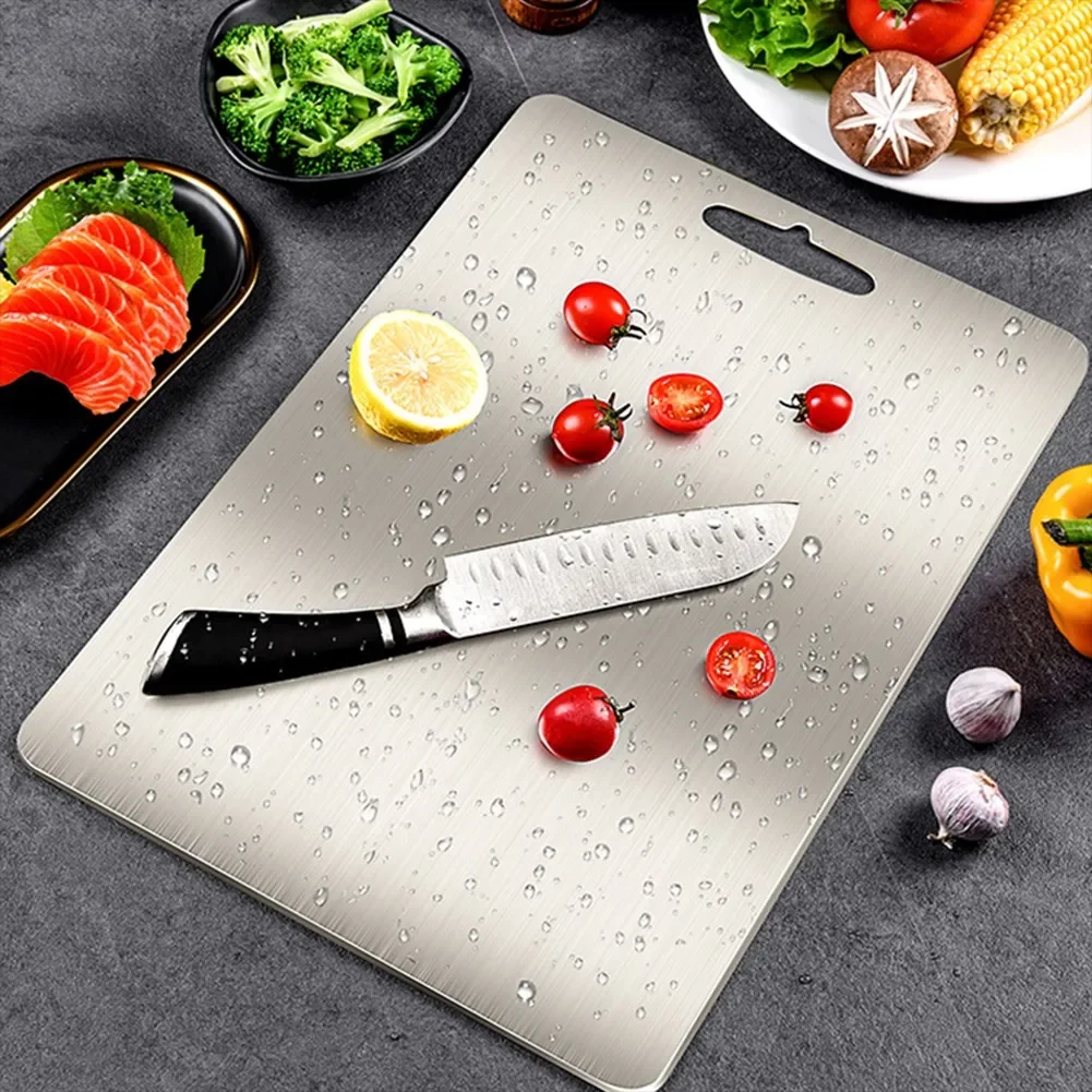 304 Multi-Function Stainless Steel Heavy Duty Cutting Board Rectangular Chopping Board For Home Kitchen Kneading Dough