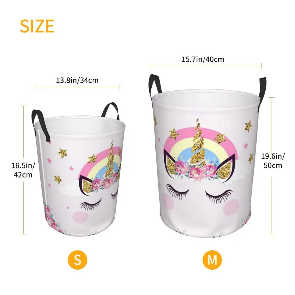 Description Picture 6 of itemCustomized Cartoon Unicorn Laundry Basket Collapsible Cute Animal Cat Clothes Hamper for Nursery Kids Toys Storage Bag