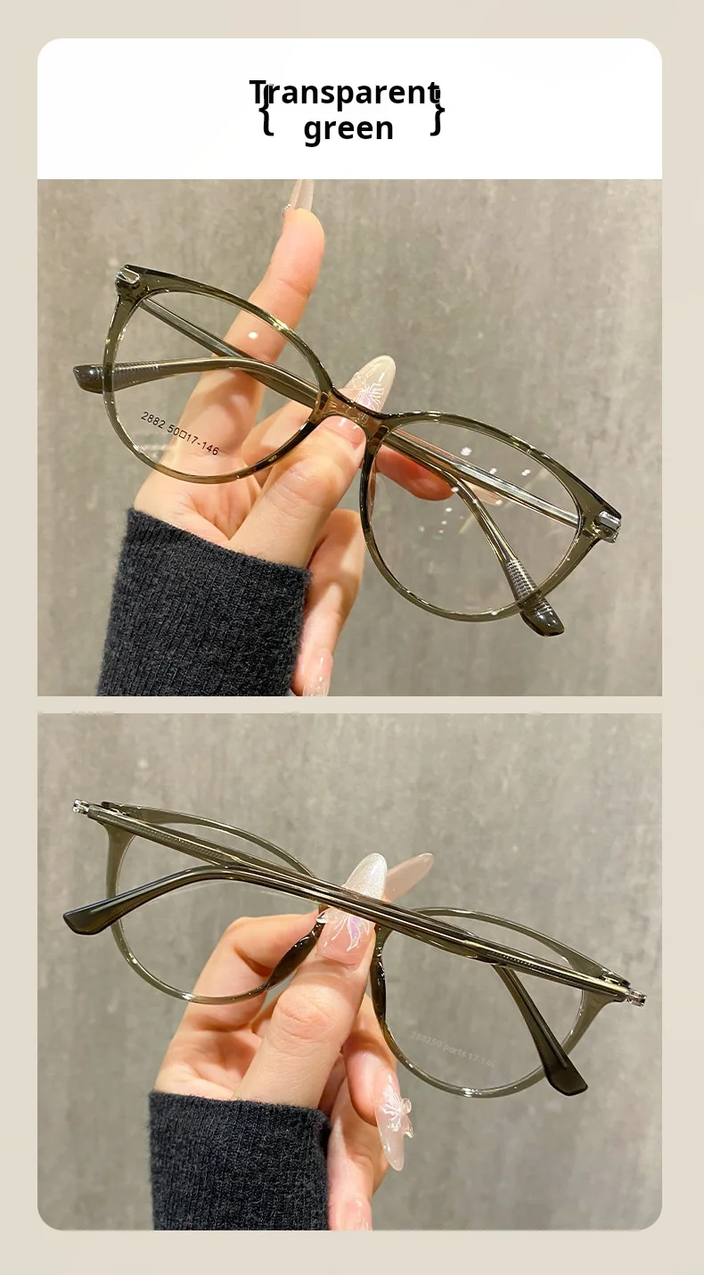 YIMARUILI Neue Retro-Katzenaugenbrille für Damen, ultraleicht, modischer Trend, TR90, ovale kleine Brillenfassung X2882W – Detail 9