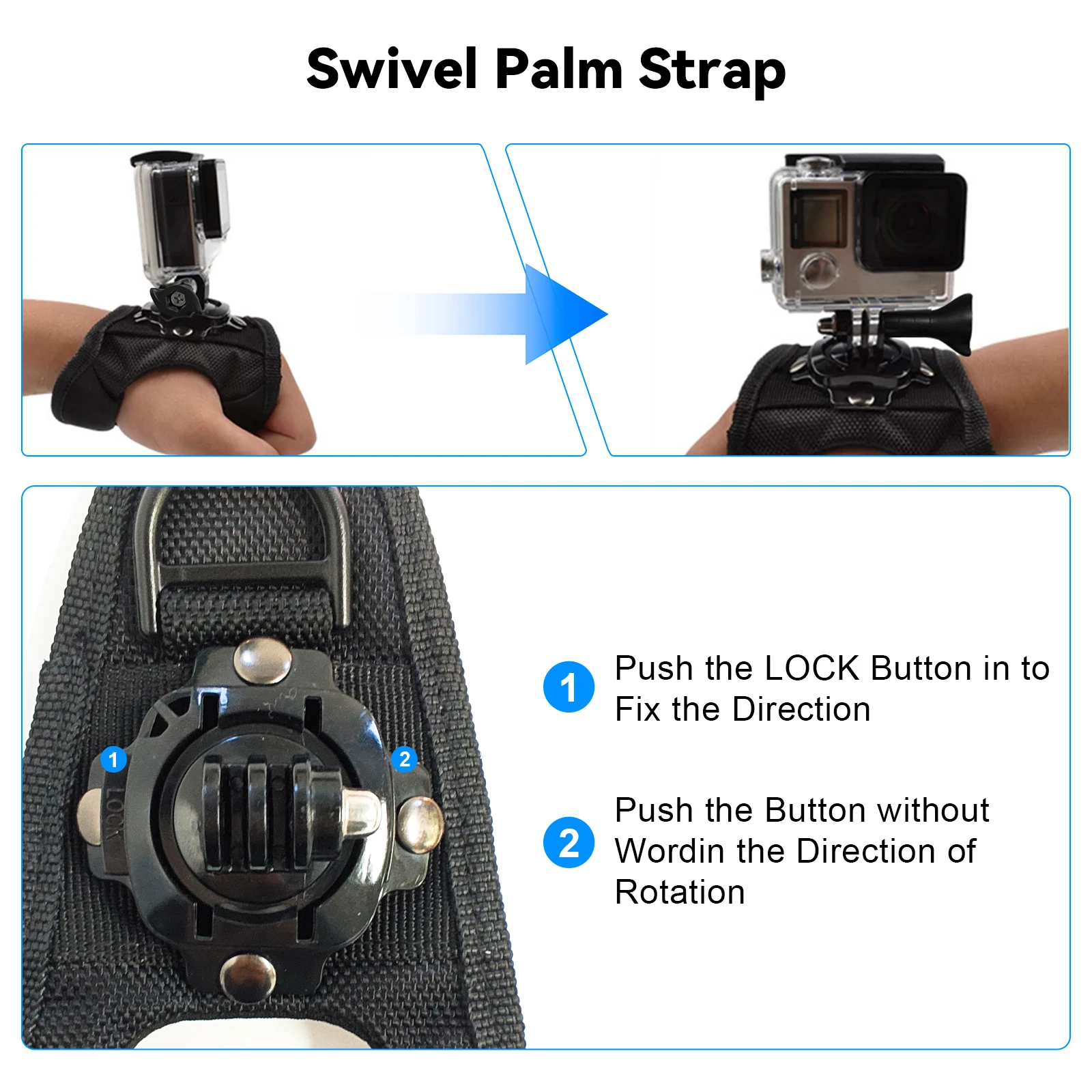 360 ° دوران حزام اليد جبل ل GoPro بطل 12 11 10 9 8...