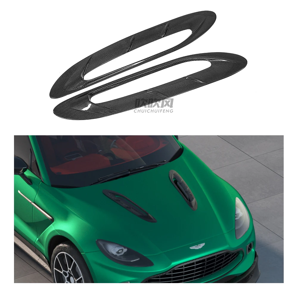 For Aston Martin DBX-Car Exterior Engine Outlet Bonnet Cover Decor Parts Dry Carbon Fiber Hood Vent Trims Body Kit
