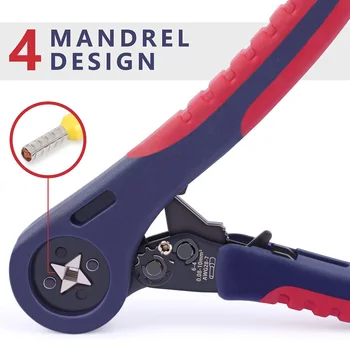 HSC8 6-4A automatic adjusting ratchet type wire crimping pliers, suitable for crimping tool of AWG28-10 terminal wire ferrule 1