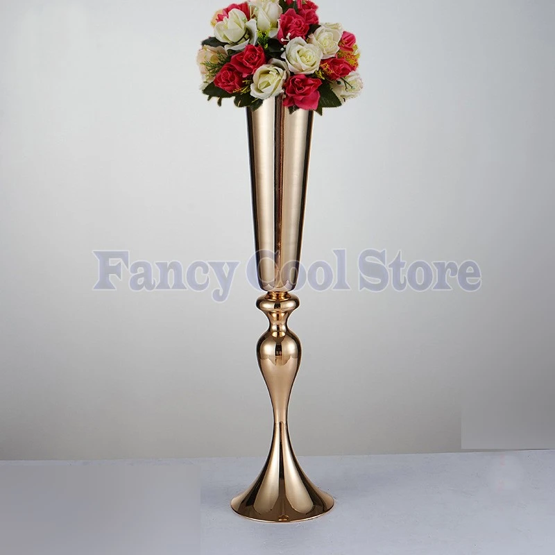 結婚式の花スタンドゴールドフラワー花瓶テーブルセンターピース74センチ背の高い10ピース ロット Flower Vase Gold Flower Vasestable Flower Vase Aliexpress