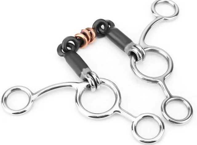 New Horse Bit Stainless Low Leverage Steel Copper Roller Loose Mouth Bit Copper Winding Stiff-Bit Copper Wire Wrapped Mouth 5
