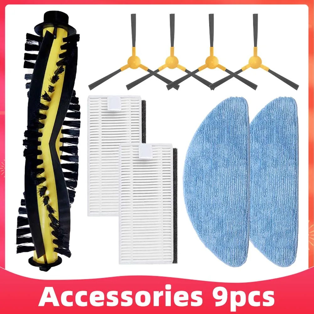 Kit Ricambio 5 Filtri + 10 Spazzole Laterali Per Robot Aspirapolvere Netbot S12 / Haier T550W T560H - 6