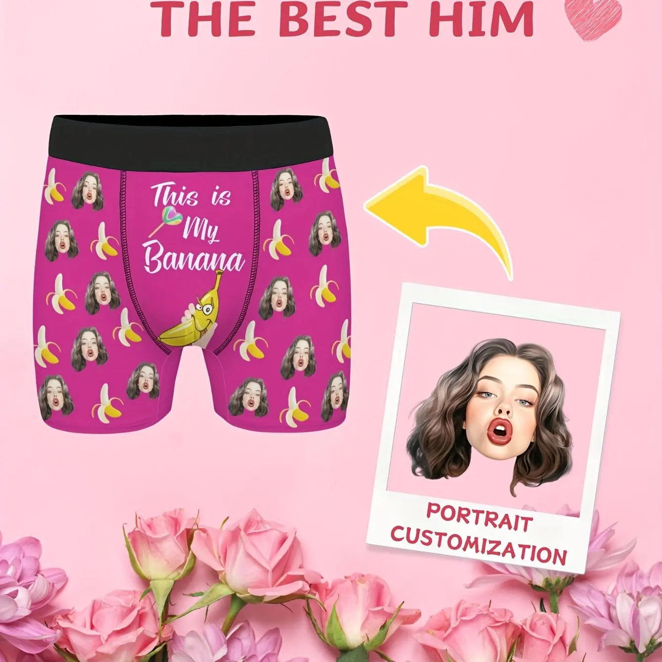 Custom Personalized Photo Men's Underwear Face Photo Boxer Briefs Novelty Print Men's Underwear Valentine's Day Gift for Husband 3