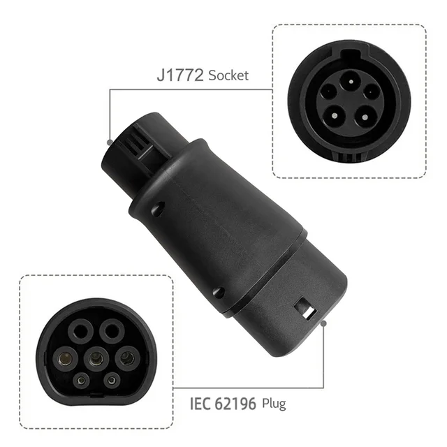 EVSE J1772 Adaptor Type 1 to Type 2 Socket Electric Vehicle Car EV Charger Connector IEC 62196 Adapter for Cars Vehicle 2