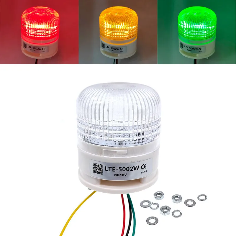 3 Color Strobe Signal Warning Light Magnet LTA5002 12V 24V 220V Indicator Light LED Lamp Small Flashing Buzzer Security Alarm