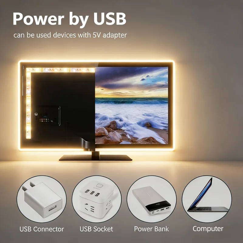 5V USB LED 스트립 라이트 핸드 스윕 모션 센서 디머 2835 LED 리본 TV 백라이트 주방 언더 캐비닛 거울 조명