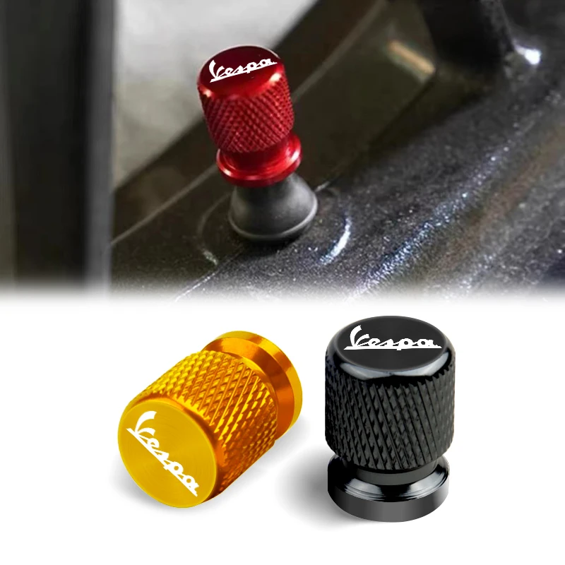 Motorcycle Accessories 2 Pcs For Piaggio Vespa Primavera 150 SPRINT LXV 125 125 200 Metal Tire Valve Air Port Stem Cover Caps