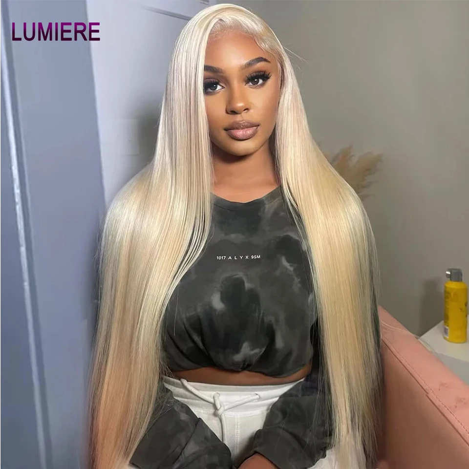 

Lumiere 30 Inch 613 Honey Blonde Bone Straight 13x4 Lace Front Human Hair Wig Brazilian 4x4 Lace Closure Wigs For Women On Sale