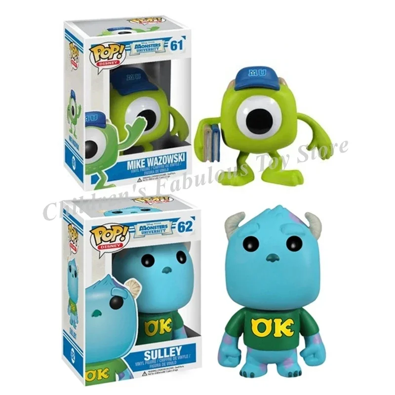 Funko Pop Disney Nuovo Arrivo Monsters University Theme Mike Wazowski #61 Sulley #62 Action Figure Model Toys For Decoration Gift