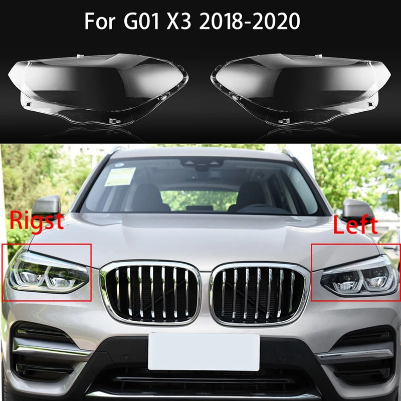 

Для-BMW X3 G01 2018 2019 2020 крышка автомобильной фары прозрачные линзы налобный фонарь абажур корпус (правая сторона)