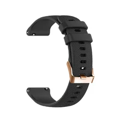Pink Gold Silicone Buckle Band Strap, 20mm for Huawei GT 2 42mm (Black)