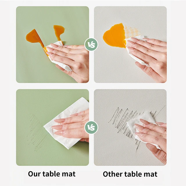 Nordic Leather Table Mat Dining Table Cover Kitchen Waterproof Oil proof Table Protector Desk Rectangle Dustproof Table Cloth 5