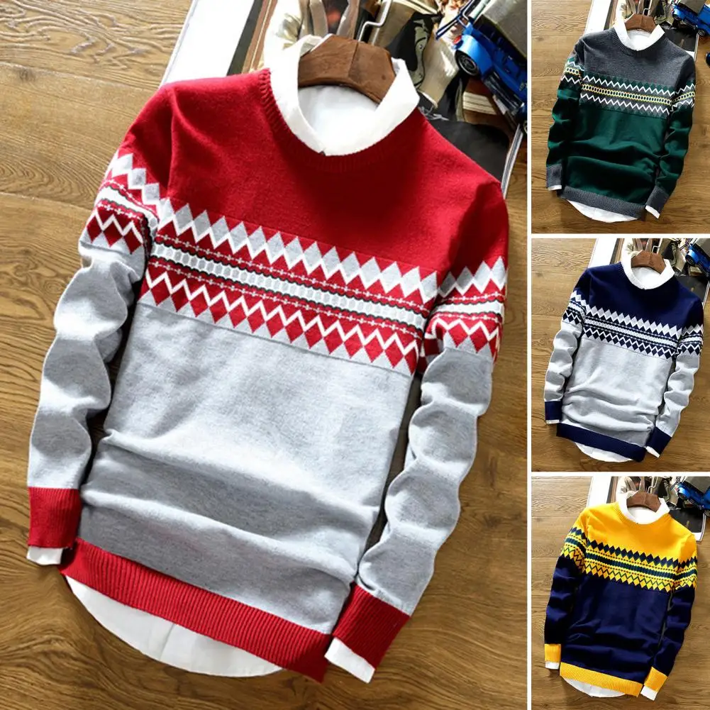 

Trendy Autumn Winter Good Touch Super Soft Windproof Fashion Pattern Pullover Sweater Men Sweater Streetwear