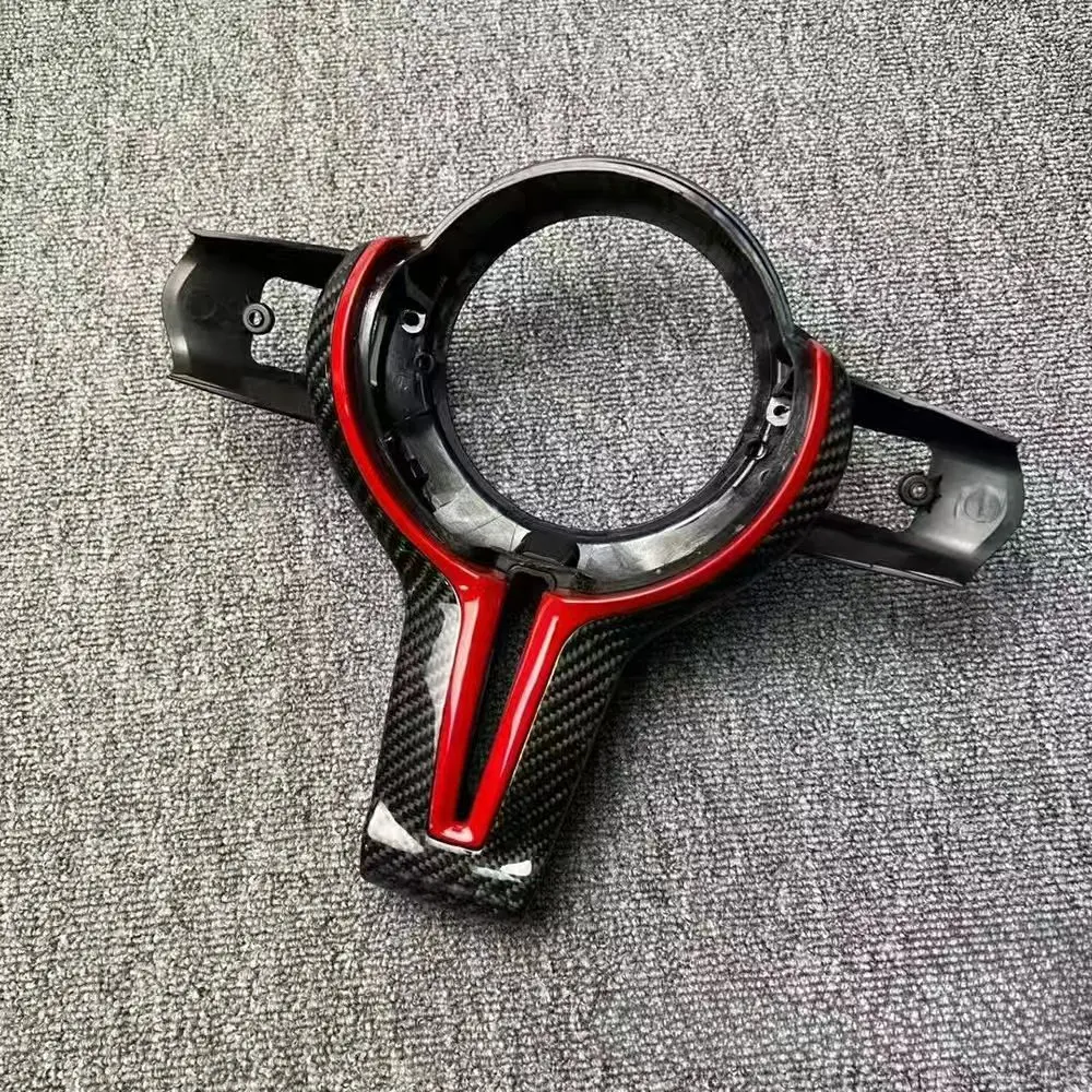 BMW M2 M3 M4 M5 M6 X5M X6M F87 F80 F82 F83 F06 F10 F12 F13 M 스포츠용 카본 파이버 자동차 스티어링 휠 커버 트림