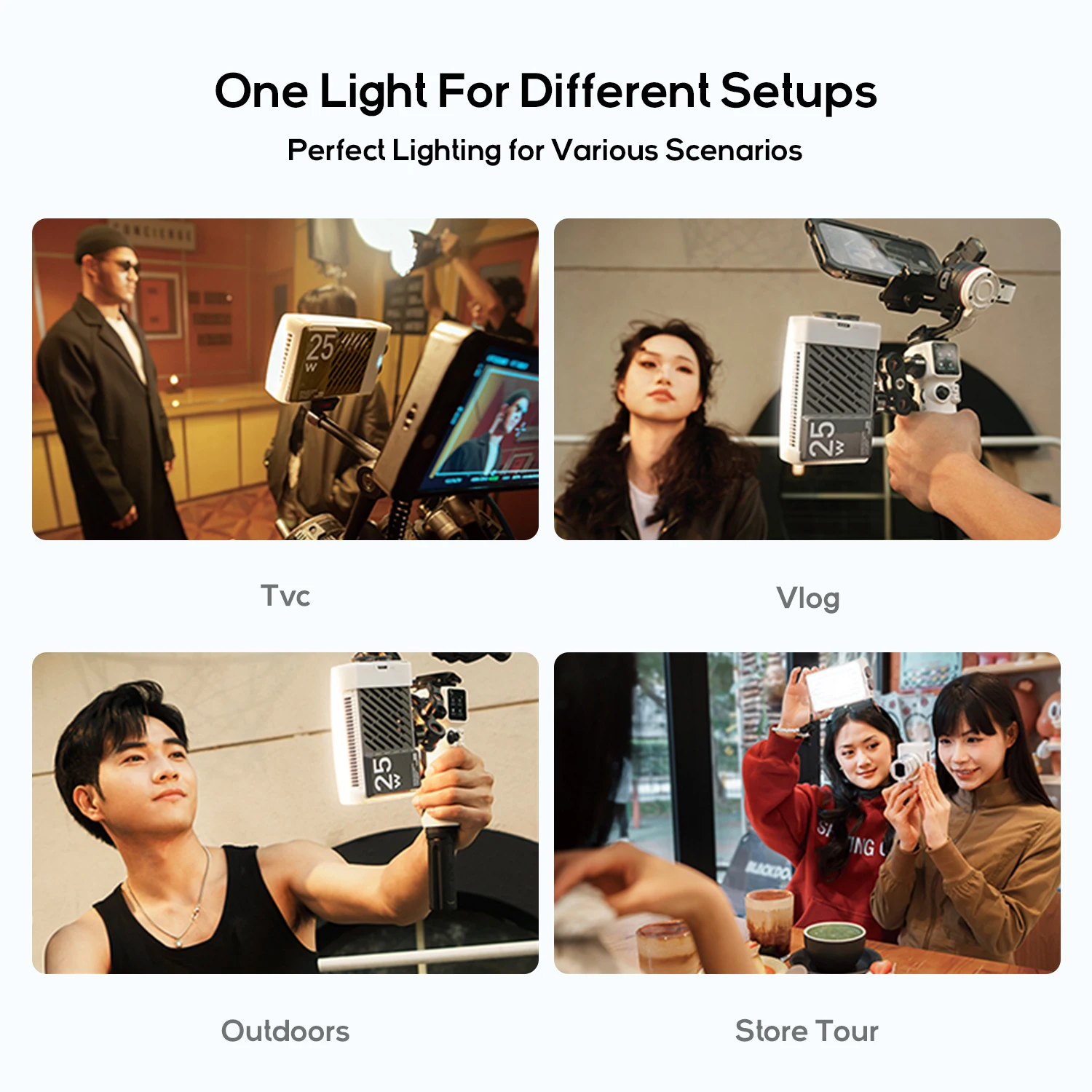 ZHIYUN Official CINEPEER CM25 25W Led Light Handheld Pocket Video Light Bi Color Photo Fill Light Photography Lighting 5