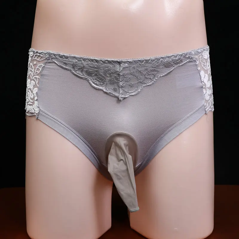 

Men's lace underwear sexy belt jj set of stockings underwear ultra-thin breathable summer full transparent sexy briefs