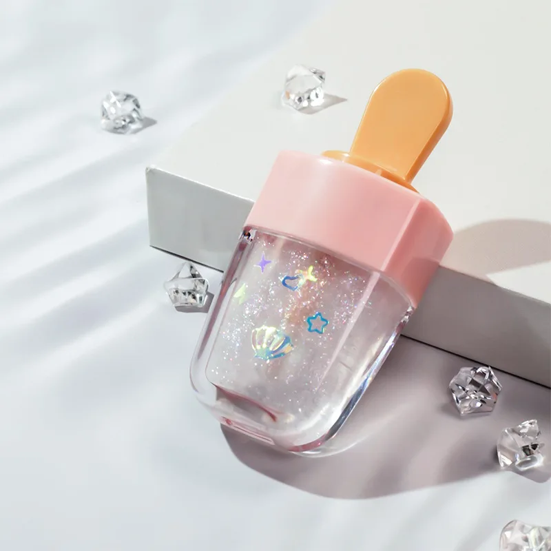 Lip Makeup Ice Cream Lip Glaze Glitter Liquid Lipstick Long Lasting Waterproof Moisturizing Candy Color Lip Gloss Cute Oil