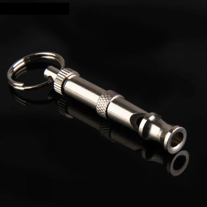 Two-tone Adjustable Pet Dogs Whistle Anti Bark Ultrasonic Sound Dogs Training Flute Interactive Cat Training Toys Keychain dog whistle