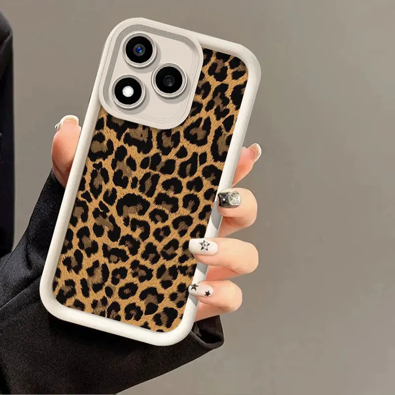 Retro Leopard Print Shockproof Silicone Protective Case
