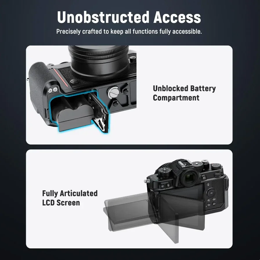 Newer-lシェイプハンドル (nikon z f用) 精度手作り フォーマットベースプレート ca063 Newer-lシェイプハンドル,nikon zf,スレッドホールとコールドシューズ用,精密手作り,ベースプレート用 - AliExpress