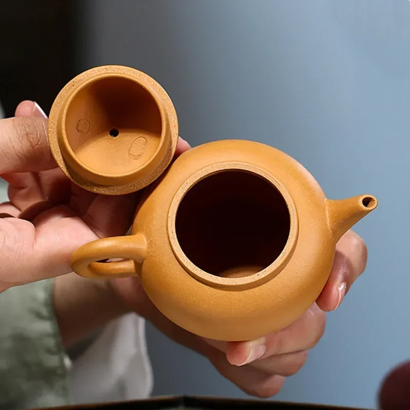 Purple Clay Teapot 100ml Chinese Yixing Purple Clay Teapot Raw Ore Section Mud Home Tea Pot Ball Hole Filtration Zisha Kettle Handmade Tea Set