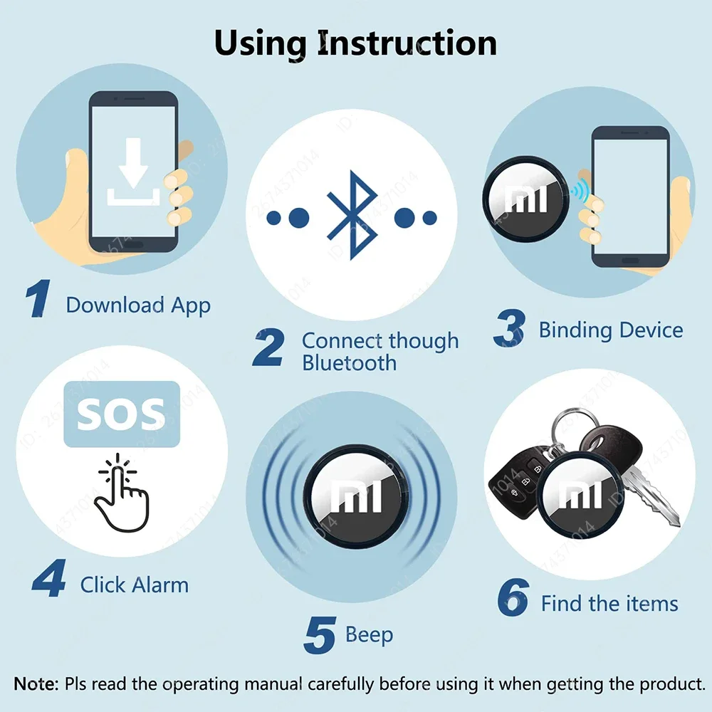 Smart Bluetooth Locator Xiaomi Portable Bluetooth Tracker Key Finder Smart Location Device Compact for Keys Wallet Pets Baggage for Tracking Belongings