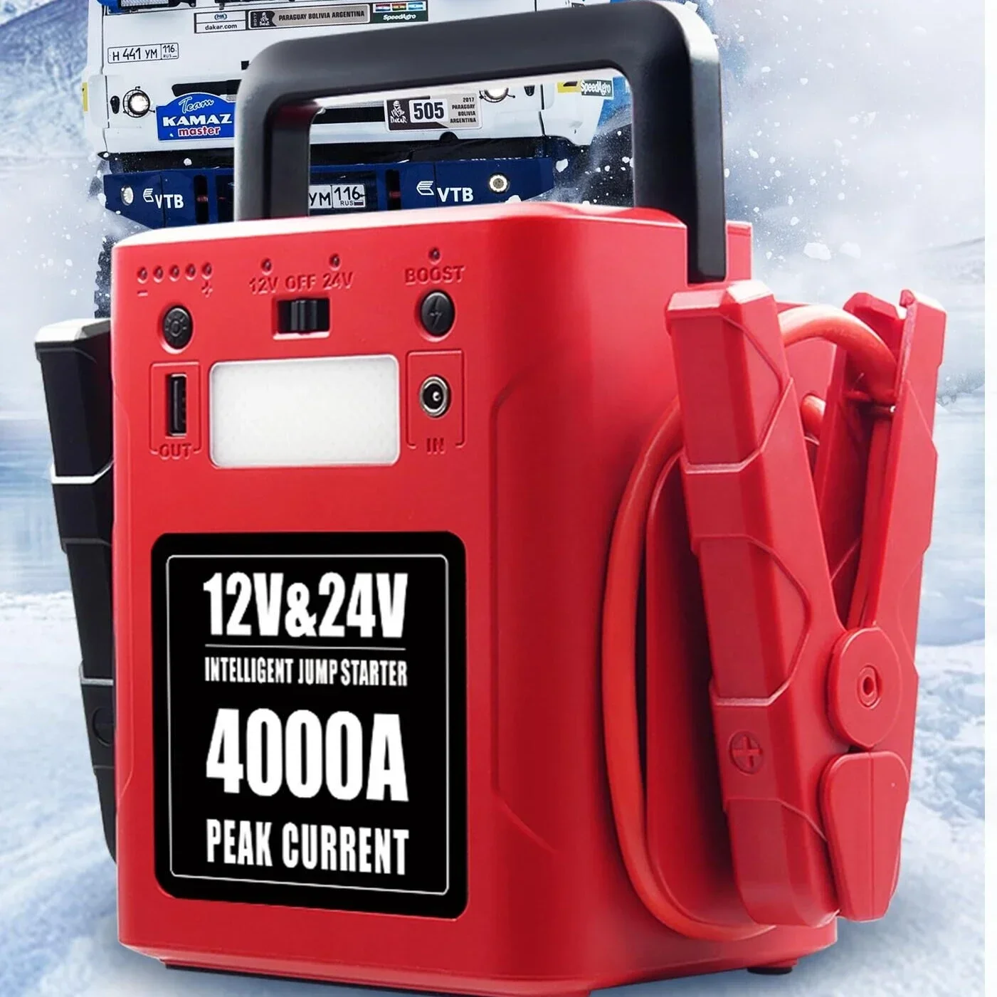 24v Battery Booster Car Jump Starter for Semi Truck Heavy Duty 50000mah