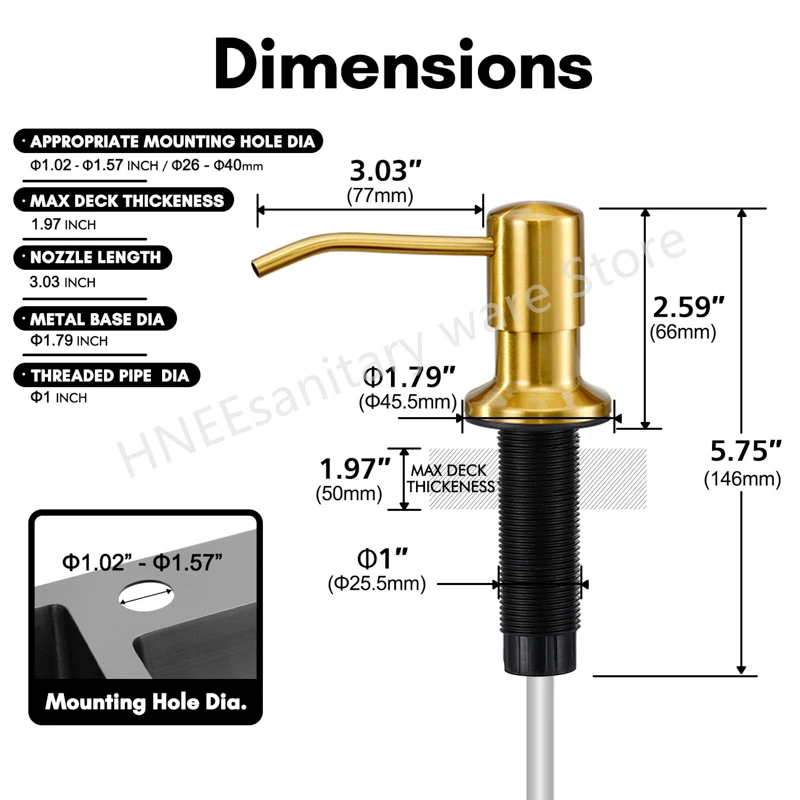Bathroom Liquid Soap Dispenser Extension Tube Kit Stainless steel Head 1.3m Silicone Tube Kitchen Sink Pump With Check Valve