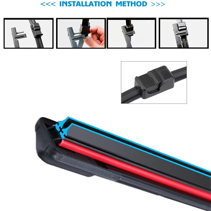 Wish Set 2 Tergicristalli Universali 26" (650 Mm) + 20" (500 Mm) - Per Tutte Le Stagioni, Silenziosi, Adatti A BMW X3 F25