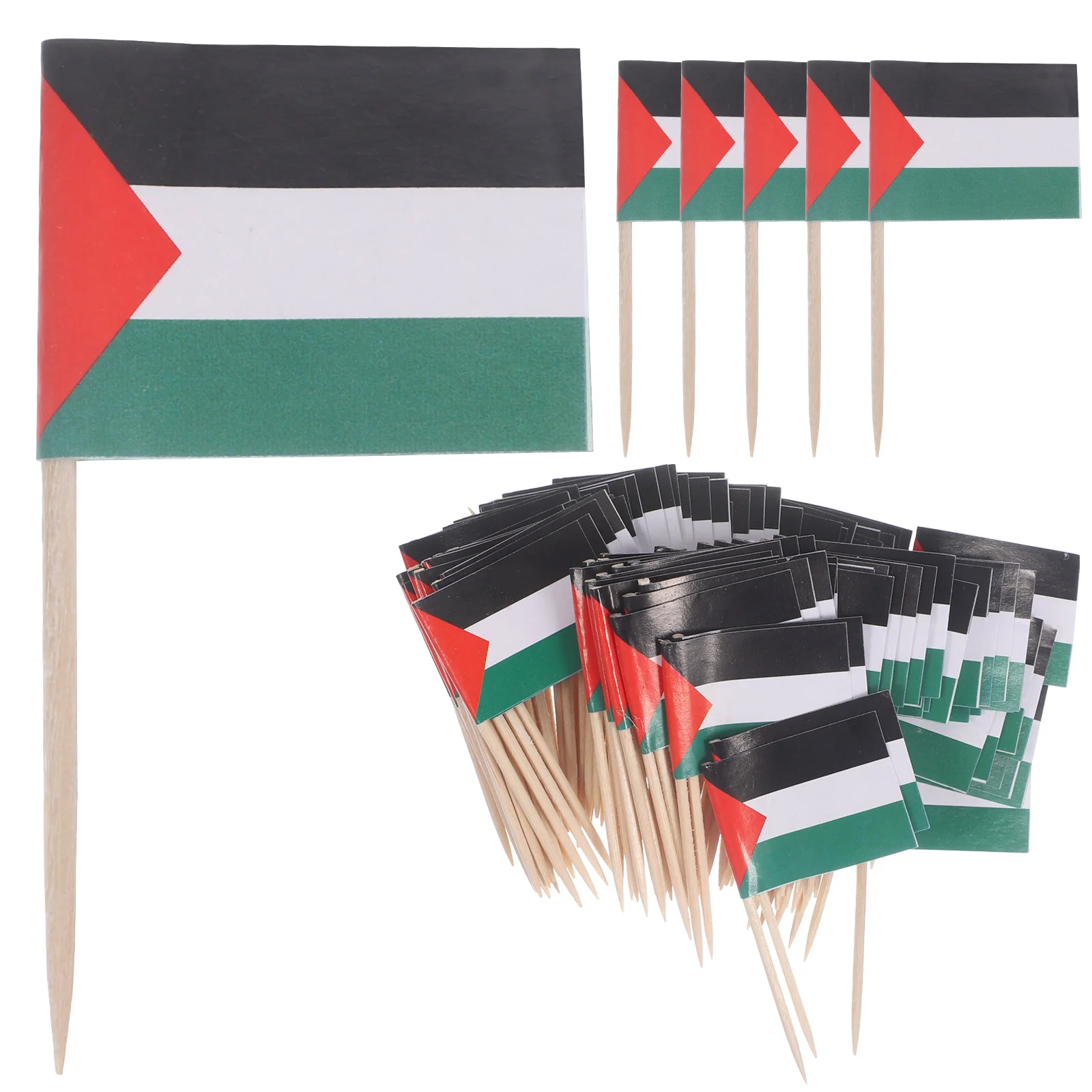 

Palestine Flag 100Pcs Palestine Toothpick Flags Mini Palestinian Cupcake Toppers Stick Small Country Flags Banner Party Cocktail