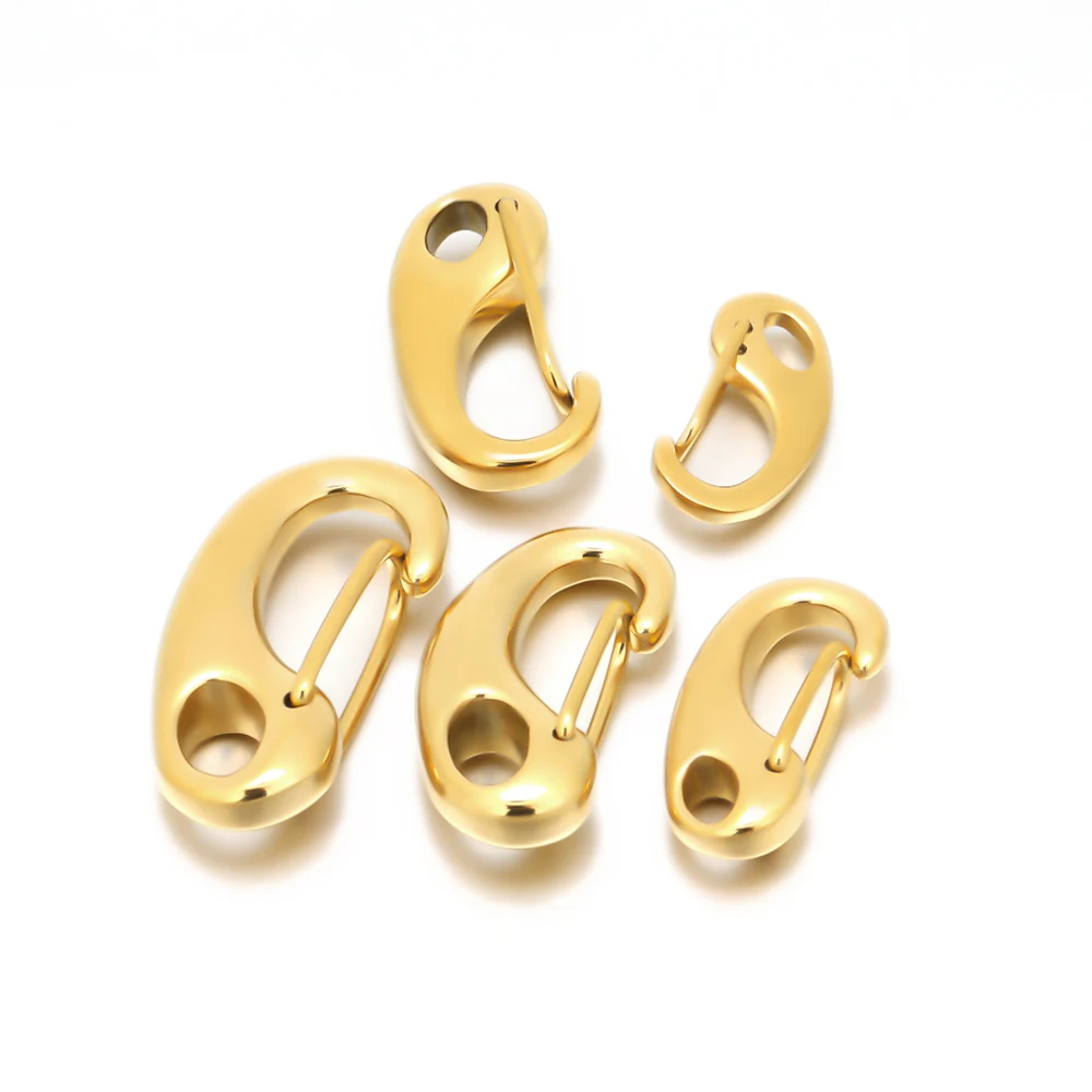 5Pcs Edelstahl D-förmigen Karabiner Halskette Ketten Haken Anschlüsse Teile für Schmuck Machen DIY Handwerk Erkenntnisse – Detail 3