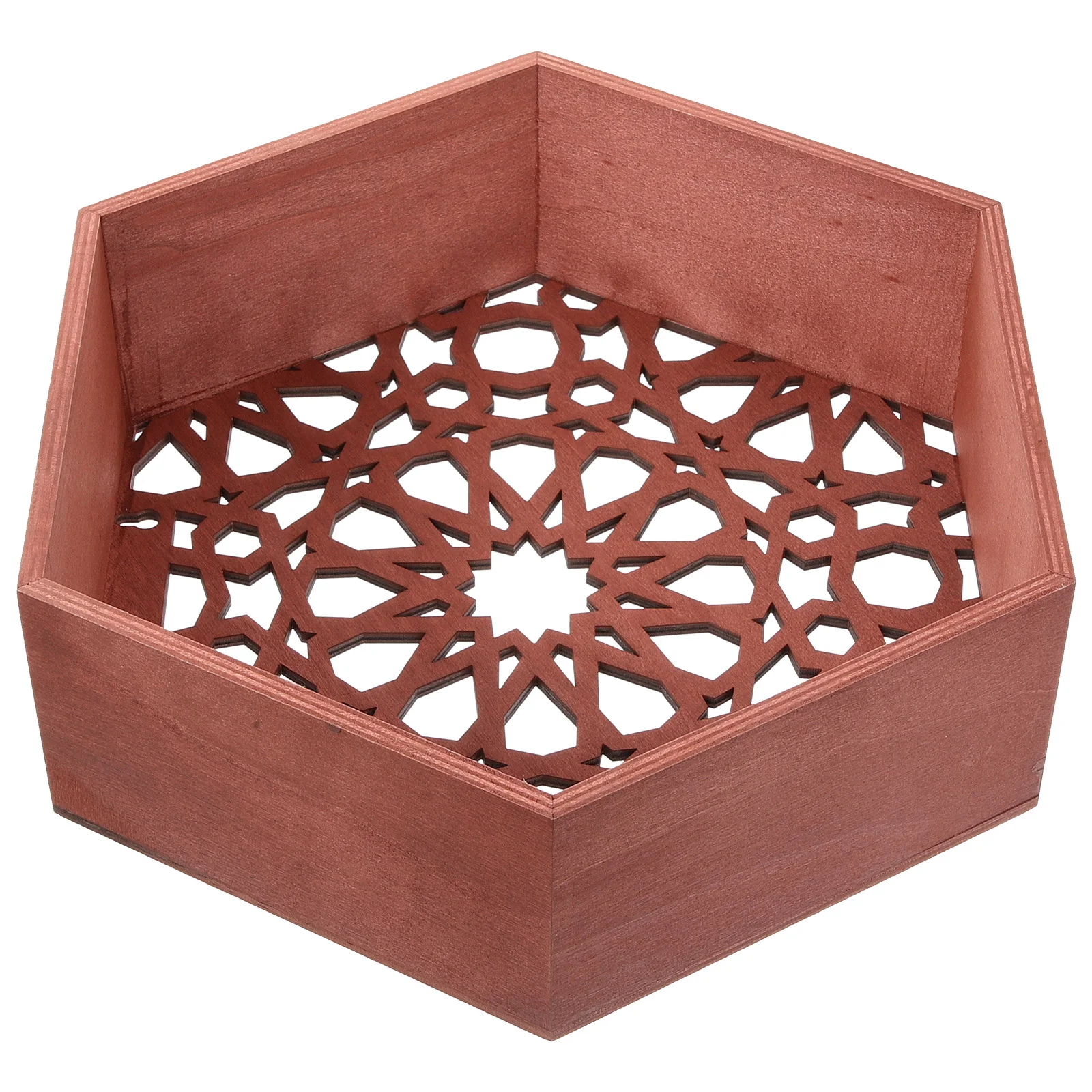 

Hexagon Floating Shelf Floating Shelf Wall Storage Organizer with Islamic Themed Pattern