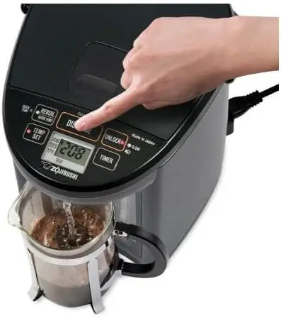CD-NAC40BM Micom Water Boiler and Warmer (4-Liter, Metallic Black) Easy to Use Optional Quick Temp Mode for 160-deg-F