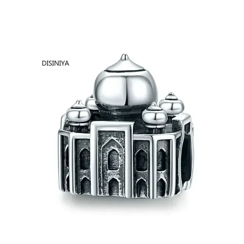 

DISINIYA Landmark Attraction 925 Silver Vintage Thai Taj Mahal Metal Charm Original Bracelet SCC311542